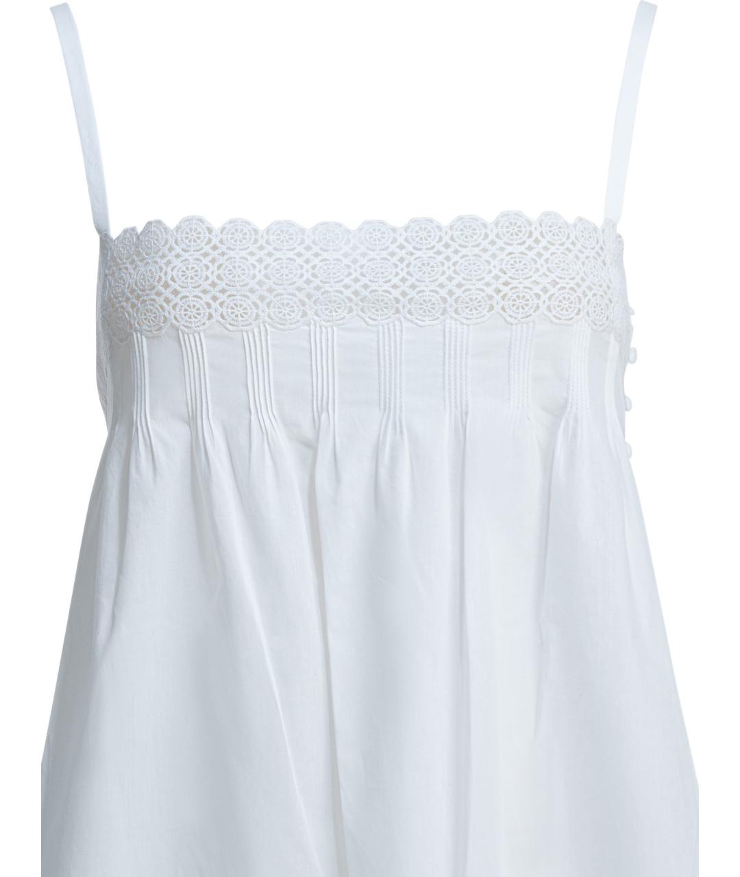 SAINT LAURENT Белый хлопковый сарафан, фото 3