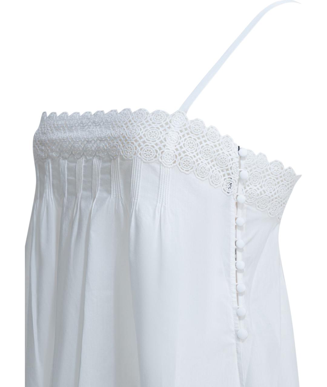 SAINT LAURENT Белый хлопковый сарафан, фото 4