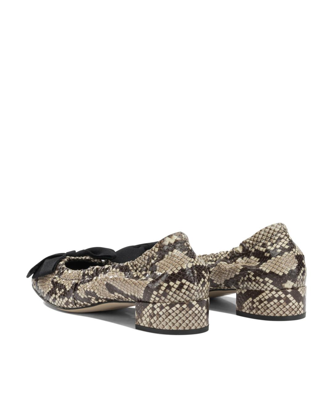 PRADA Бежевые кожаные балетки, фото 4