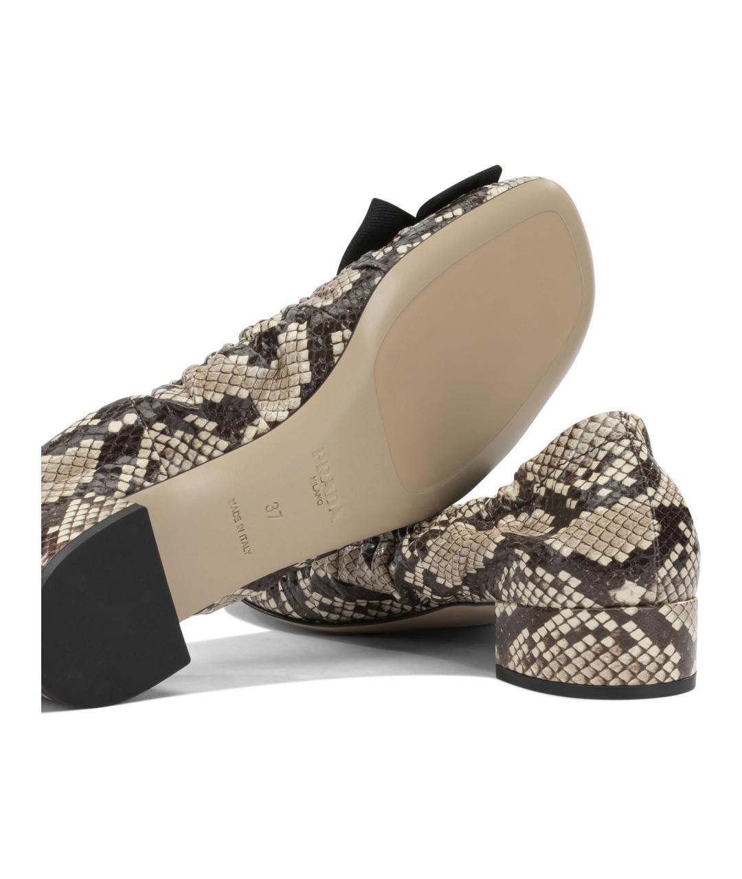 PRADA Бежевые кожаные балетки, фото 5