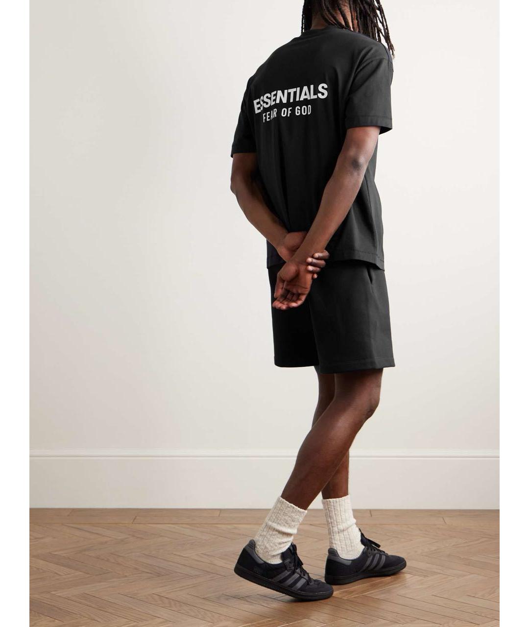 FEAR OF GOD ESSENTIALS Черная хлопковая футболка, фото 4