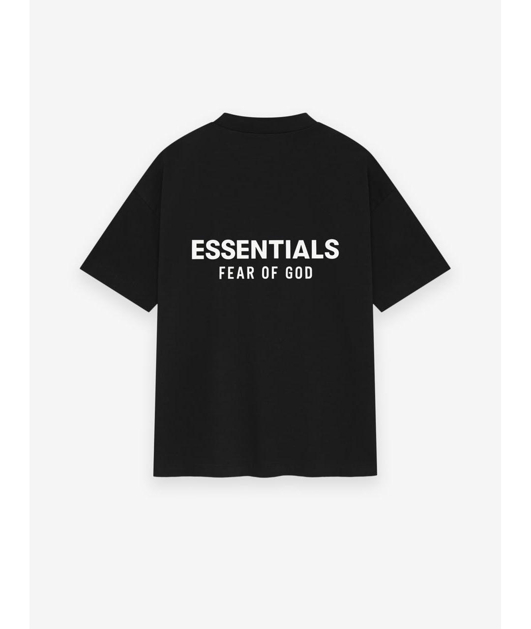 FEAR OF GOD ESSENTIALS Черная хлопковая футболка, фото 2