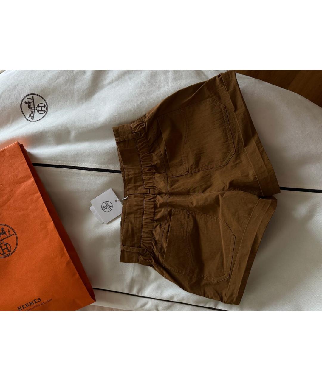HERMES Коричневые хлопковые шорты, фото 4