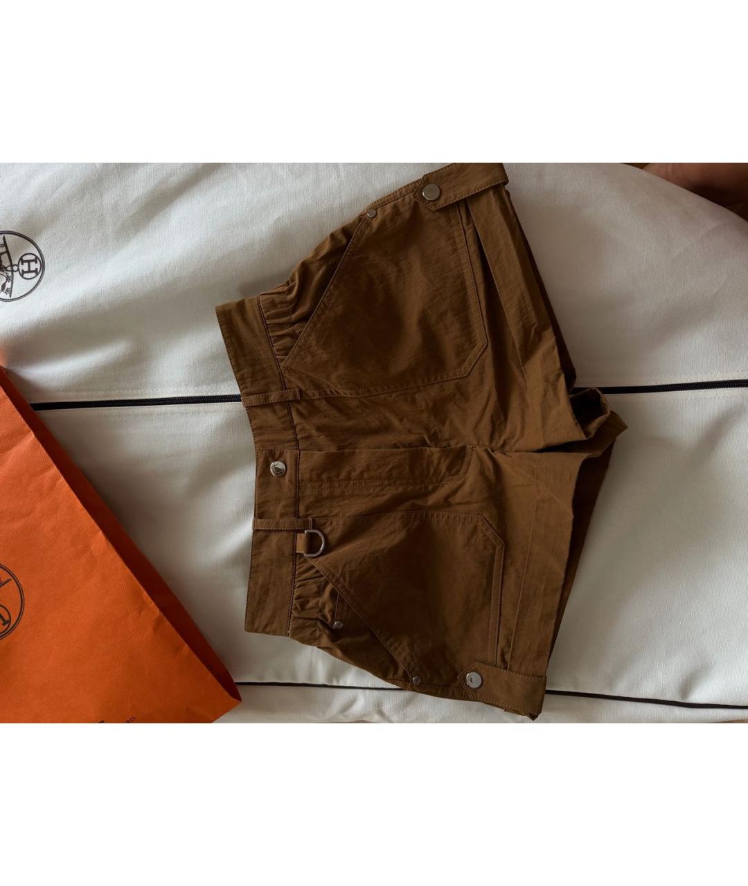 HERMES Коричневые хлопковые шорты, фото 5