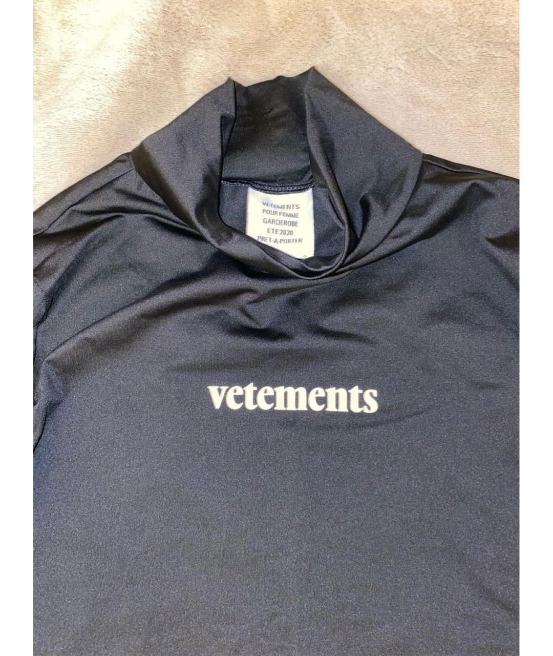 VETEMENTS Черное полиэстеровое повседневное платье, фото 3