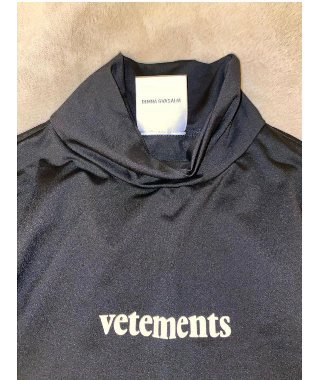 VETEMENTS Черное полиэстеровое повседневное платье, фото 4
