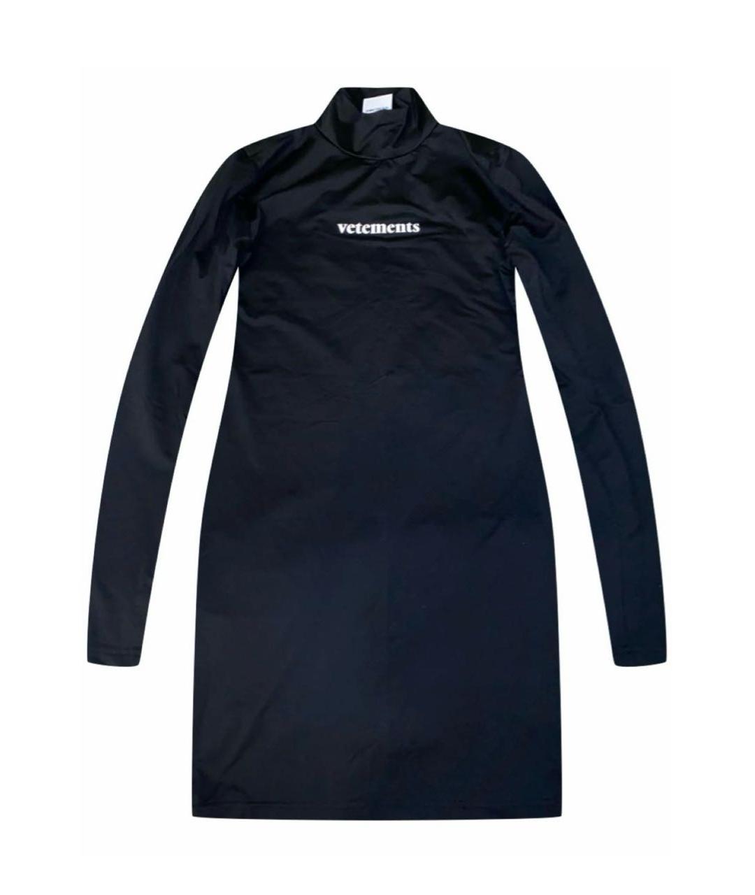 VETEMENTS Черное полиэстеровое повседневное платье, фото 1