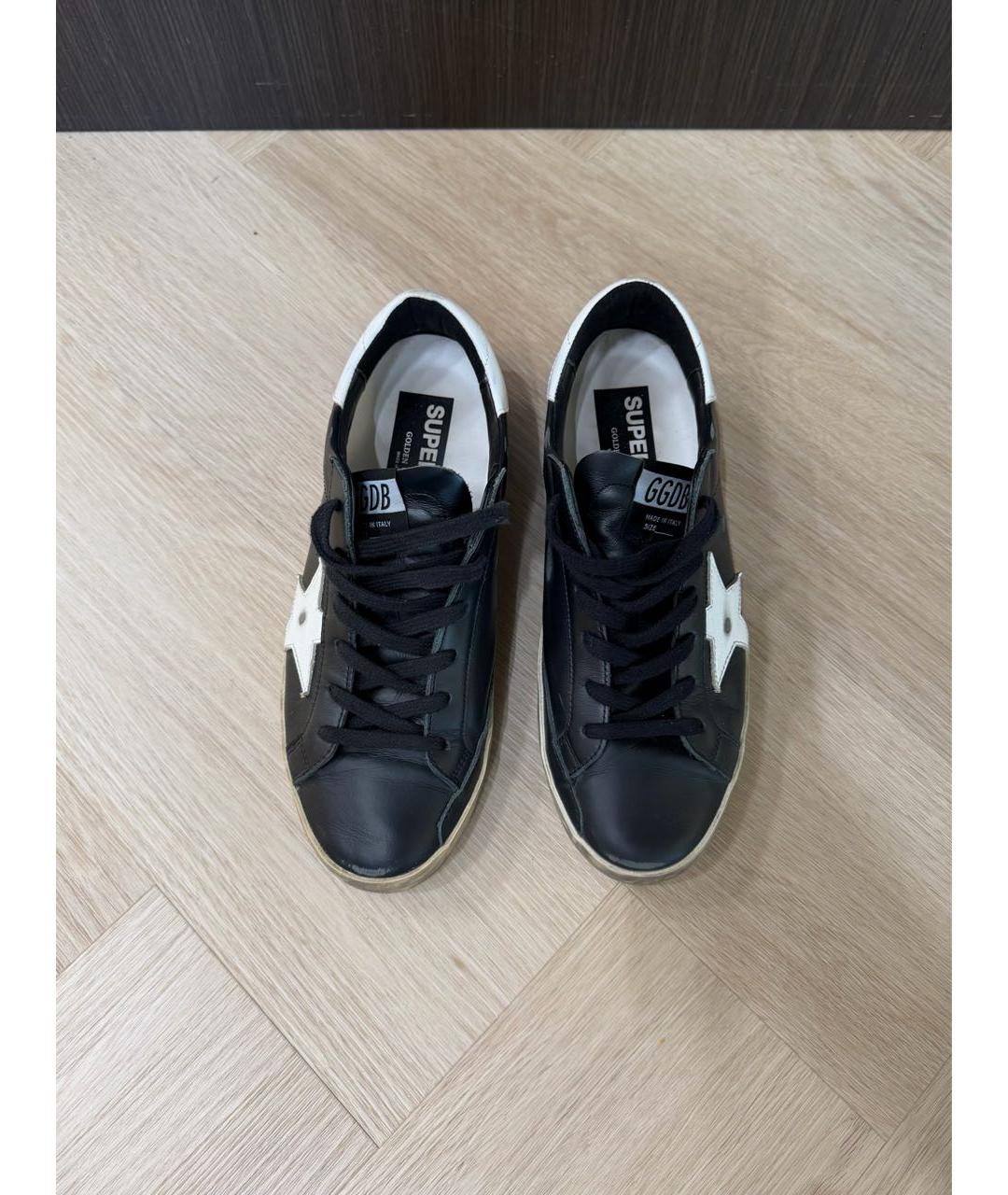 GOLDEN GOOSE DELUXE BRAND Черные кожаные кеды, фото 2