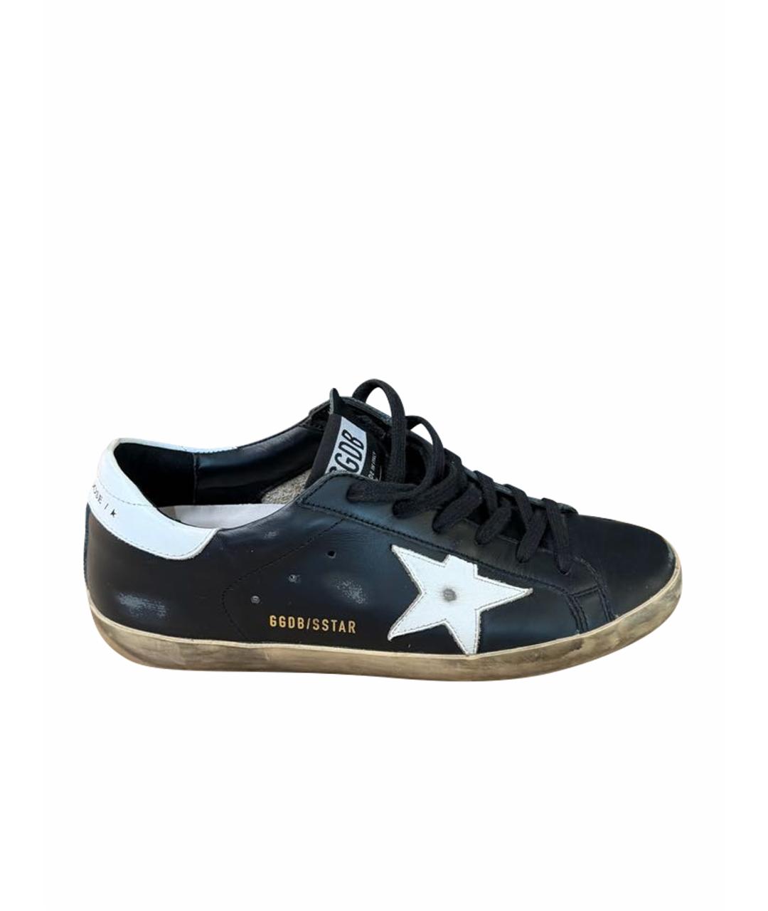 GOLDEN GOOSE DELUXE BRAND Черные кожаные кеды, фото 1