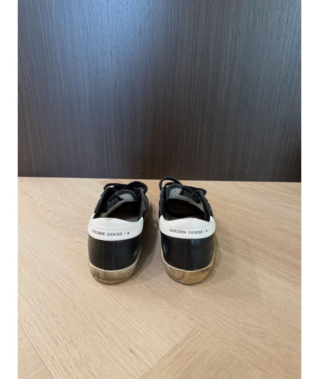 GOLDEN GOOSE DELUXE BRAND Черные кожаные кеды, фото 4