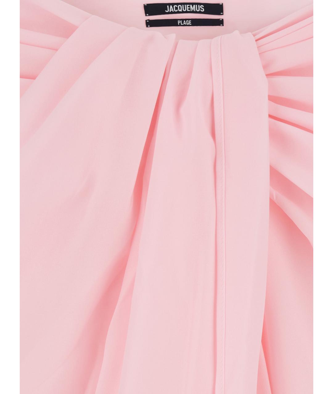 JACQUEMUS Розовая полиэстеровая юбка миди, фото 3