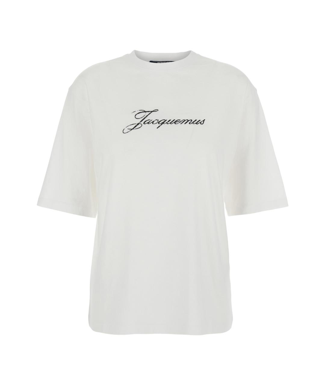 JACQUEMUS Белая хлопковая футболка, фото 1