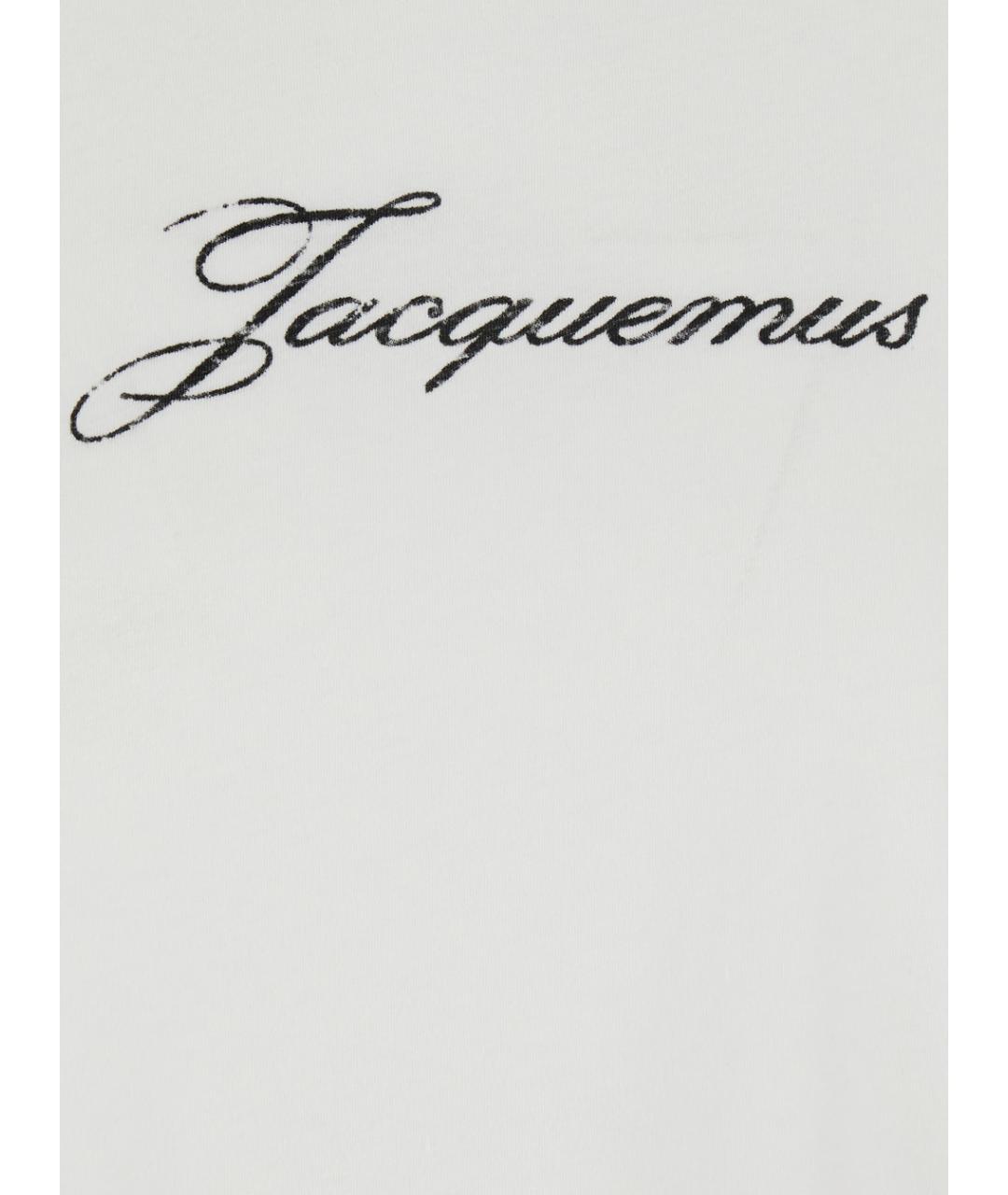 JACQUEMUS Белая хлопковая футболка, фото 3