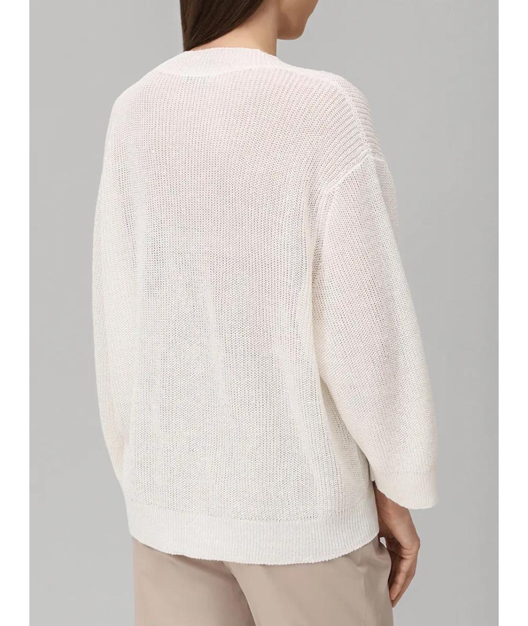 PANICALE Белый льняной кардиган, фото 2