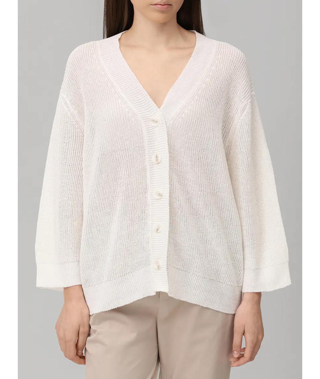 PANICALE Белый льняной кардиган, фото 3