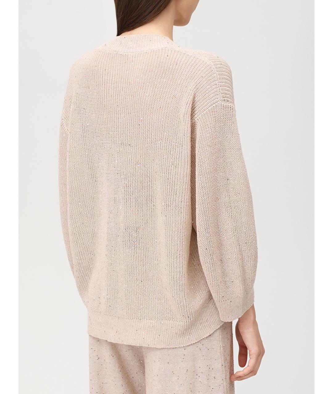 PANICALE Бежевый льняной кардиган, фото 3