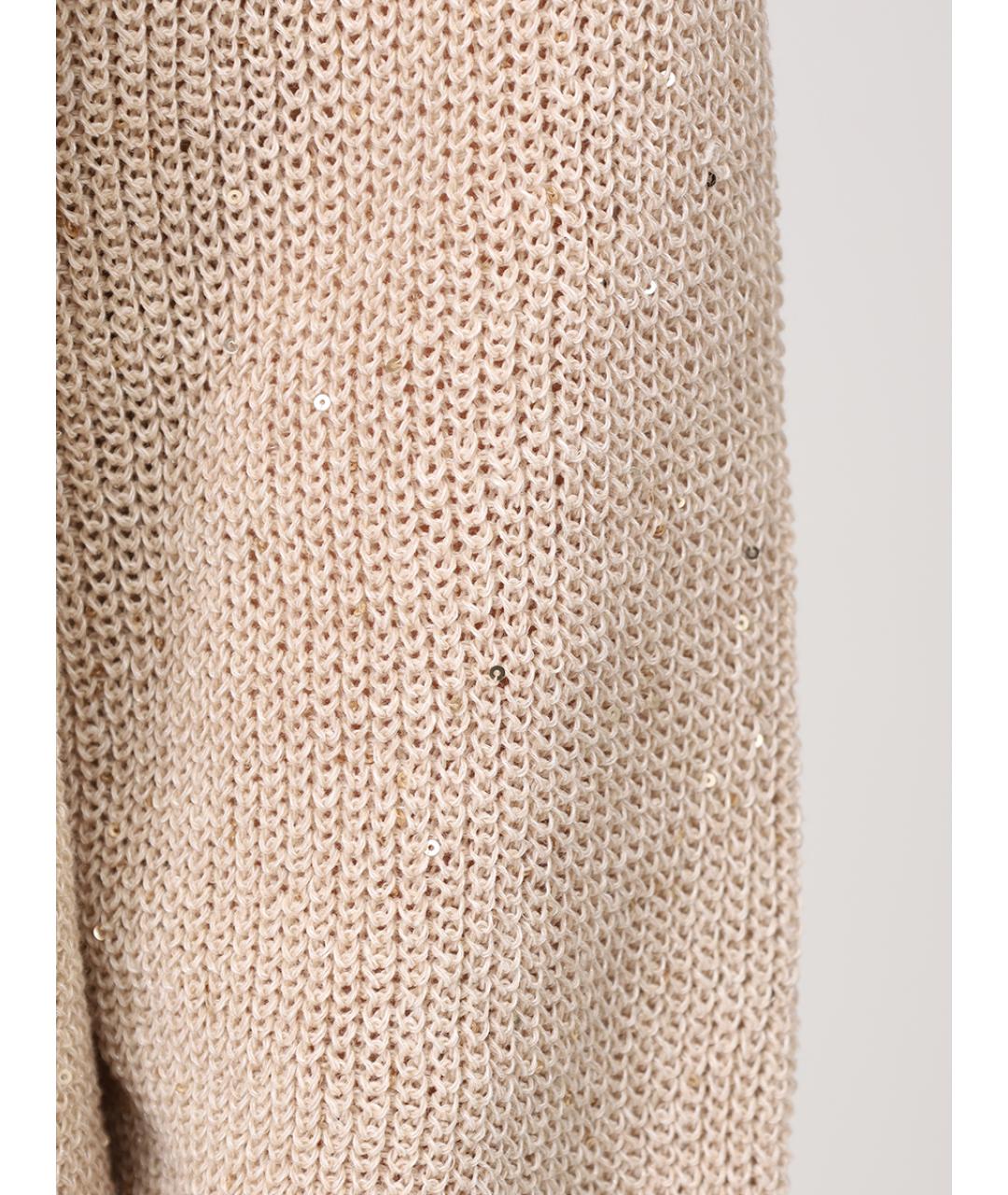 PANICALE Бежевый льняной кардиган, фото 6