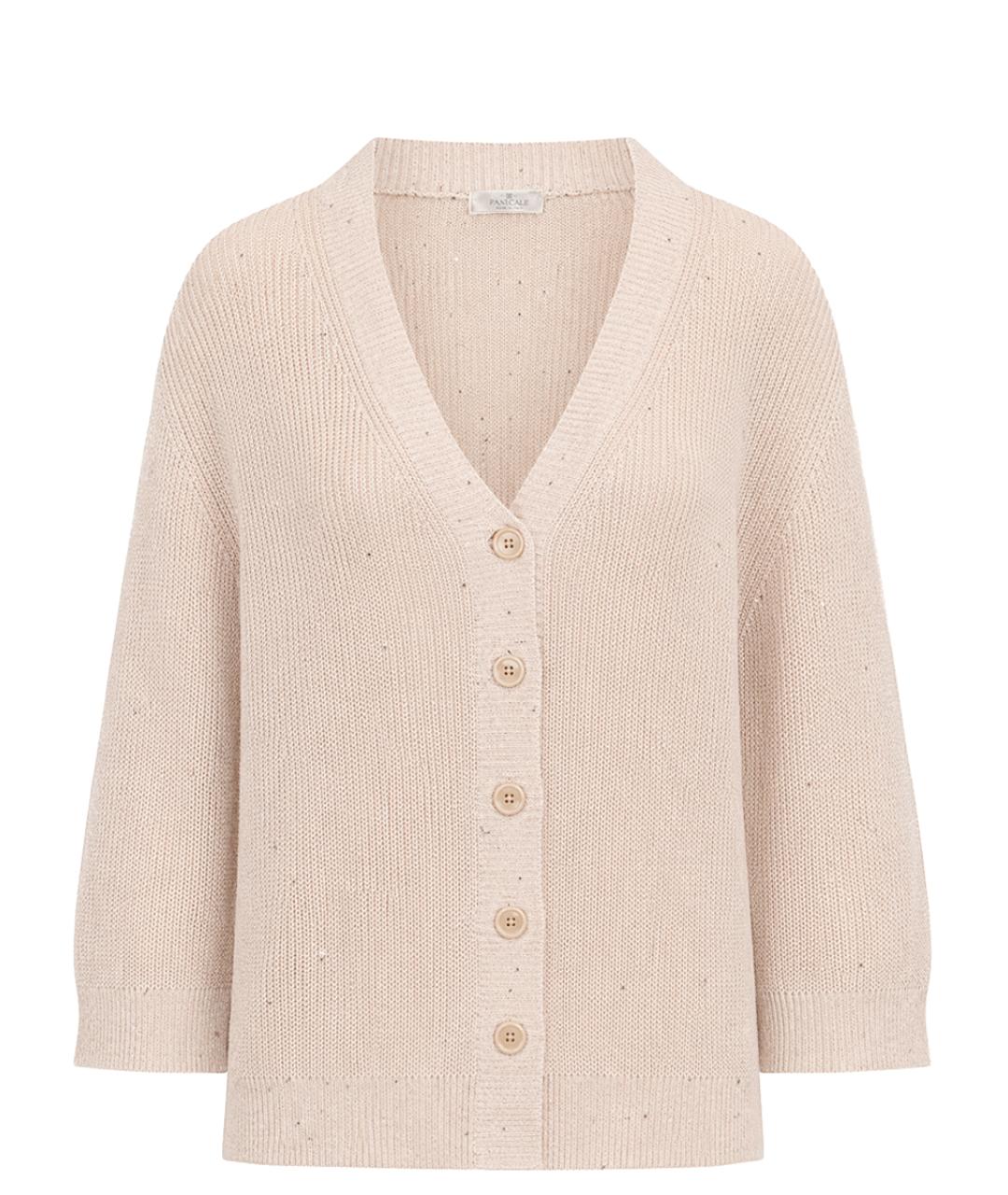 PANICALE Бежевый льняной кардиган, фото 1