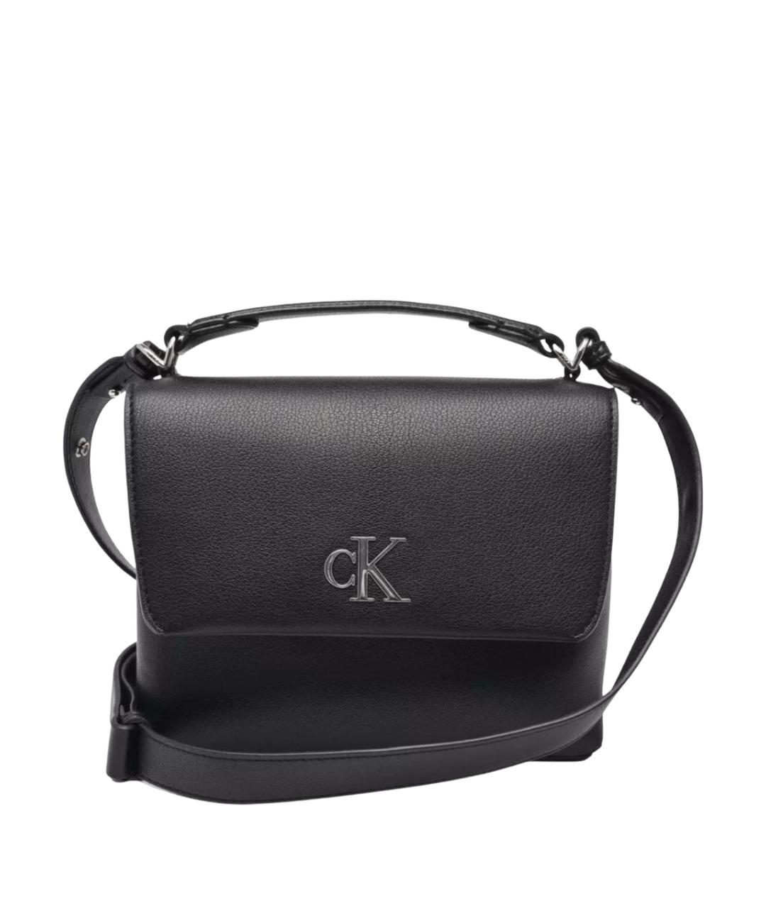 CALVIN KLEIN Черная сумка через плечо из искусственной кожи, фото 1