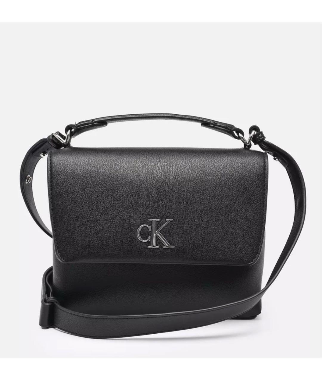 CALVIN KLEIN Черная сумка через плечо из искусственной кожи, фото 4