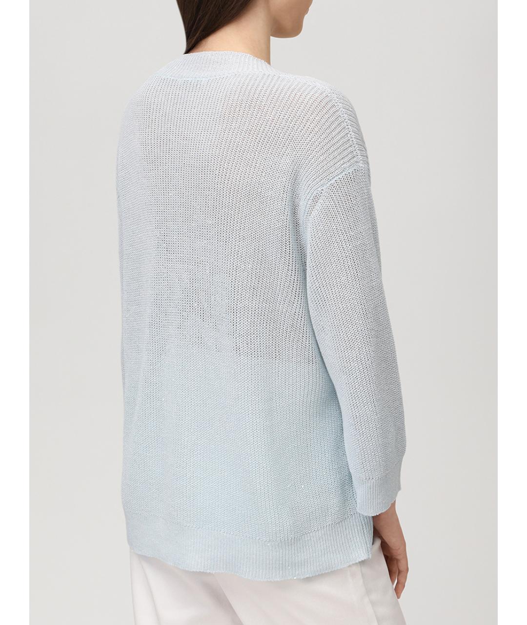 PANICALE Голубой льняной кардиган, фото 3