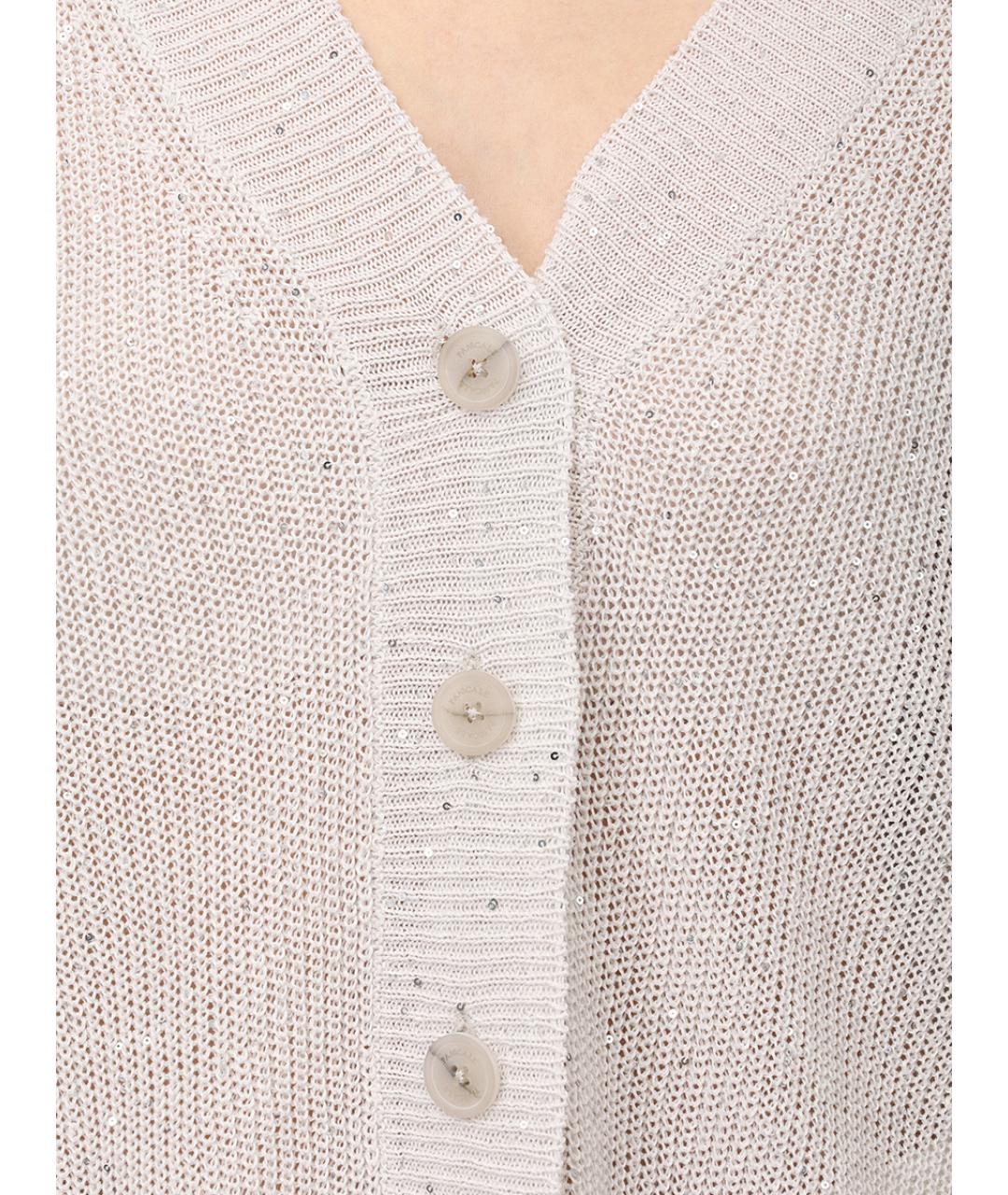 PANICALE Серый льняной кардиган, фото 5