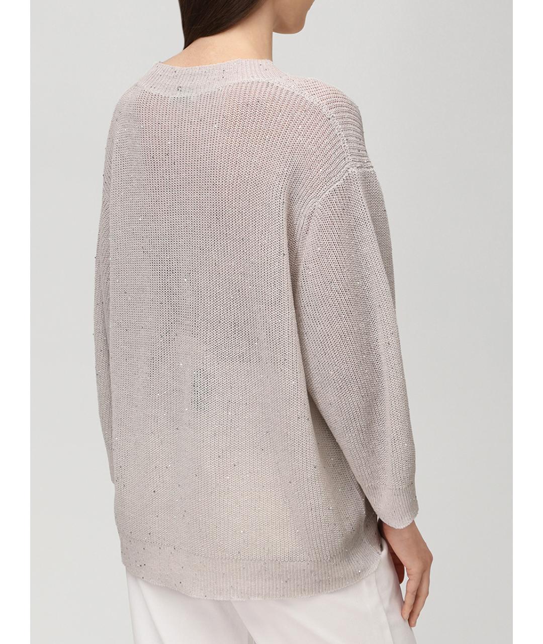 PANICALE Серый льняной кардиган, фото 3