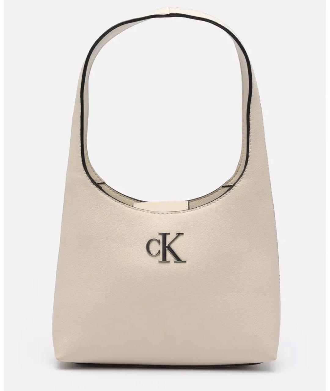 CALVIN KLEIN Бежевая сумка через плечо из искусственной кожи, фото 4