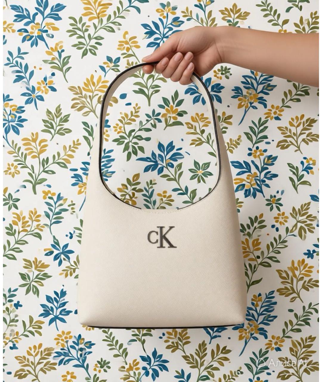 CALVIN KLEIN Бежевая сумка через плечо из искусственной кожи, фото 3