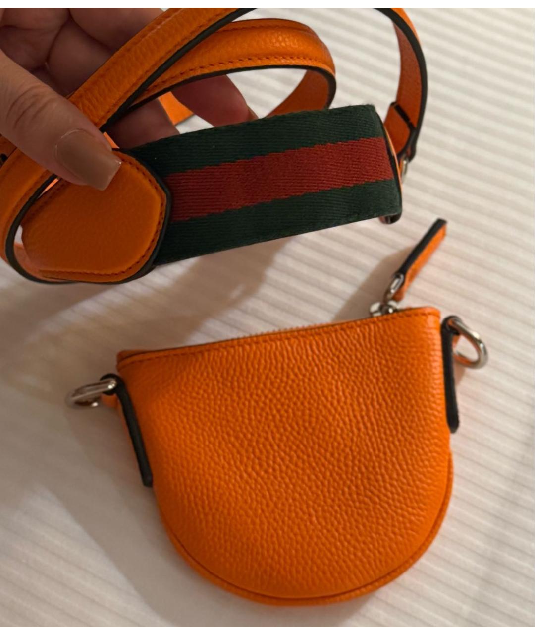 GUCCI Оранжевая кожаная сумка через плечо, фото 5