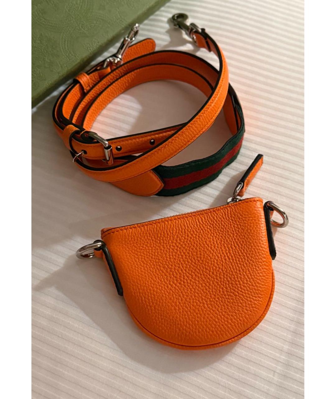 GUCCI Оранжевая кожаная сумка через плечо, фото 4