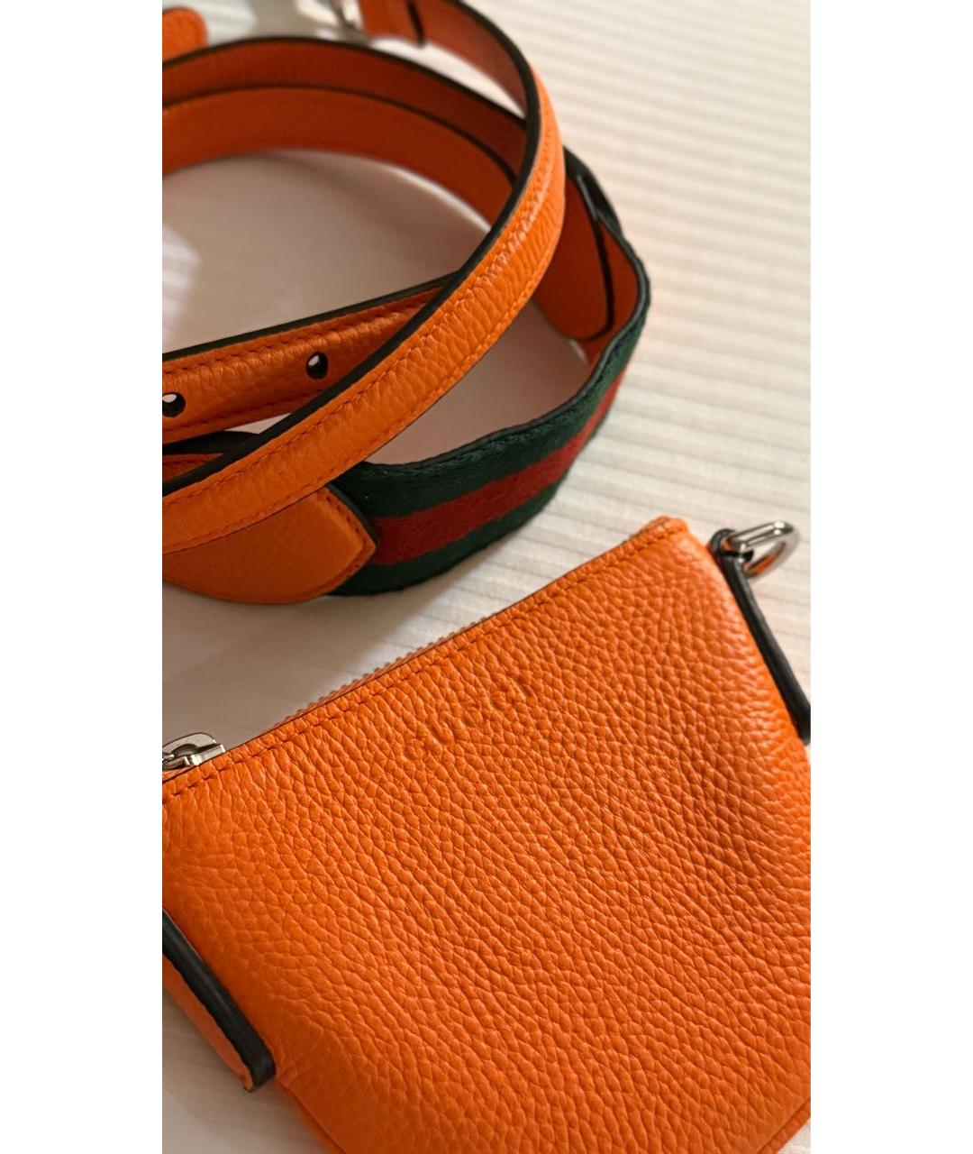 GUCCI Оранжевая кожаная сумка через плечо, фото 3