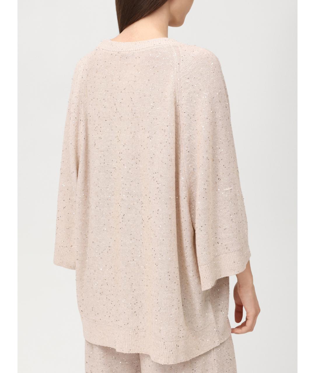 PANICALE Бежевый льняной костюм с брюками, фото 3