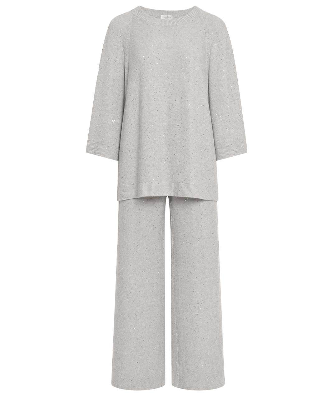 PANICALE Серый льняной костюм с брюками, фото 1