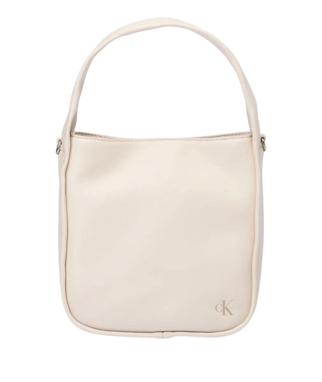 CALVIN KLEIN Белая сумка тоут из искусственной кожи, фото 1