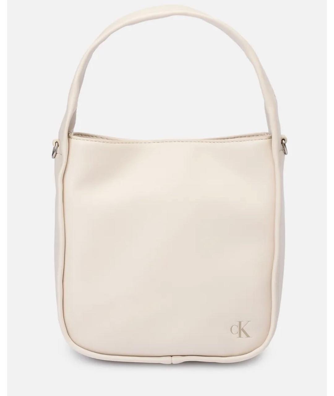 CALVIN KLEIN Белая сумка тоут из искусственной кожи, фото 4
