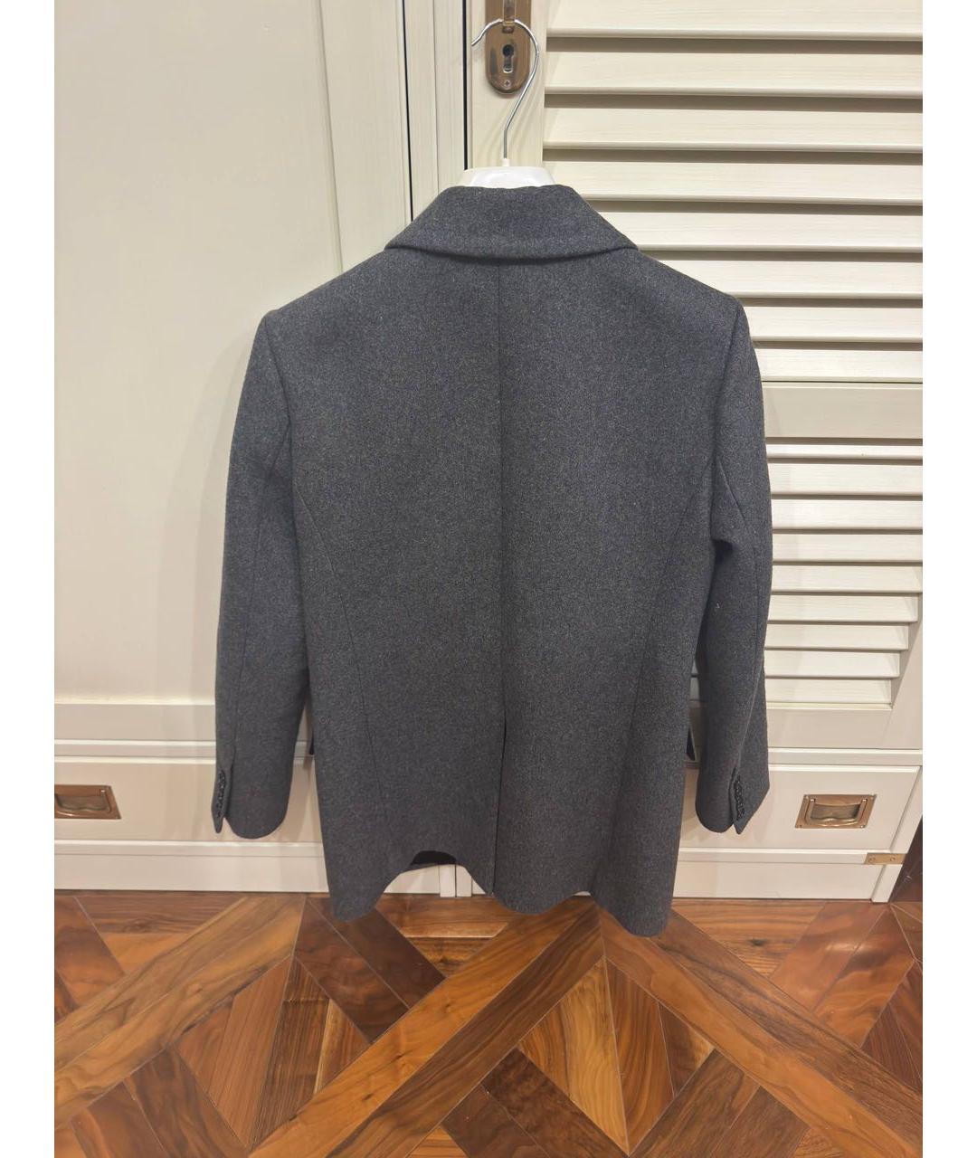 SAINT LAURENT Серый полиэстеровый жакет/пиджак, фото 2