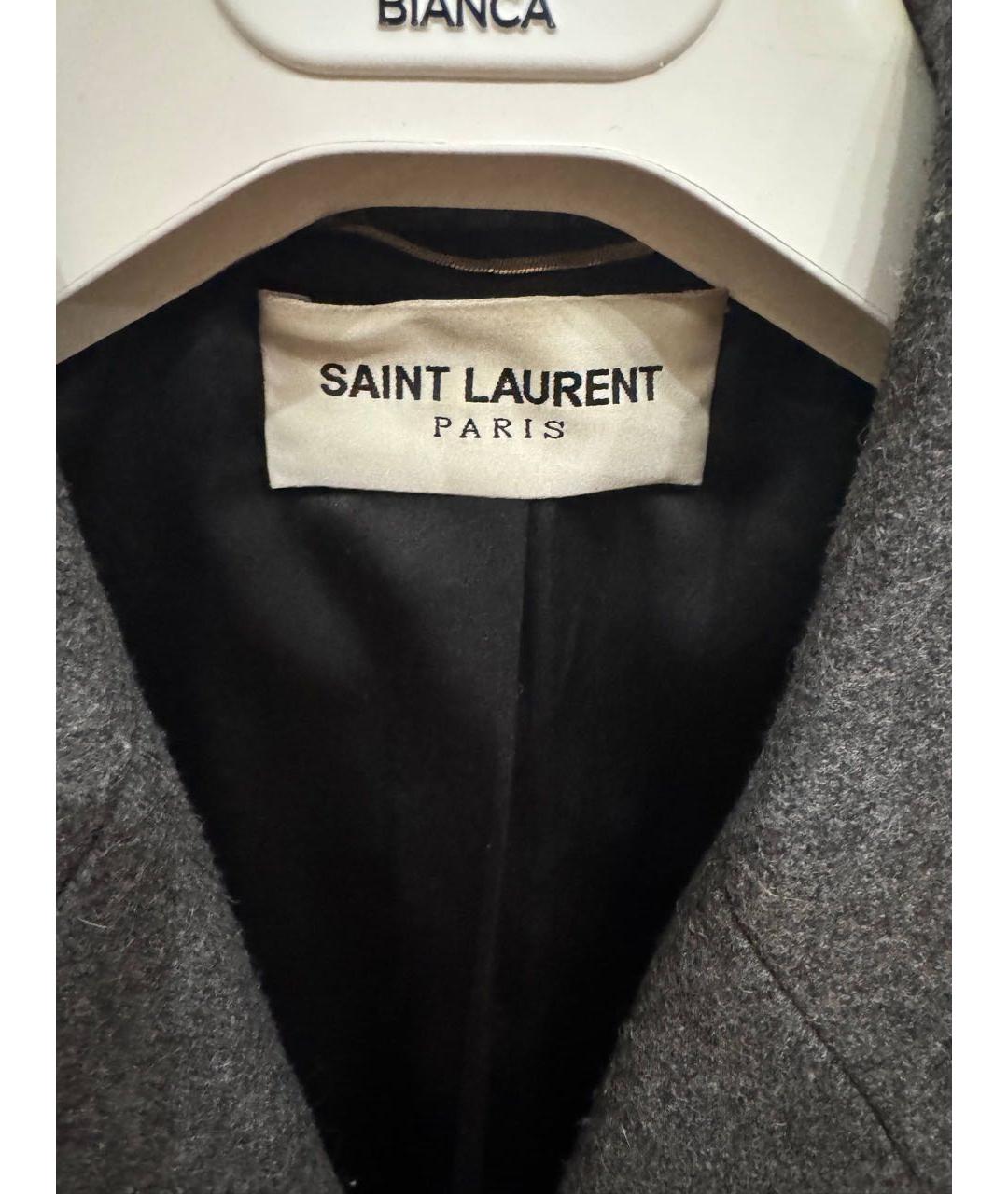 SAINT LAURENT Серый полиэстеровый жакет/пиджак, фото 3