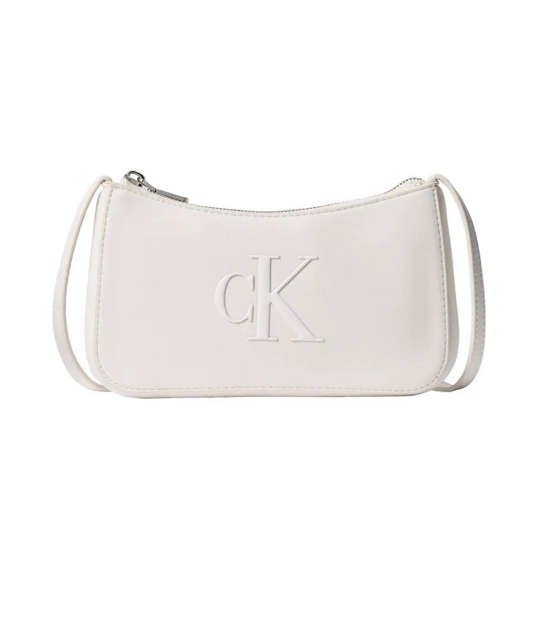 CALVIN KLEIN Белая сумка через плечо из искусственной кожи, фото 1