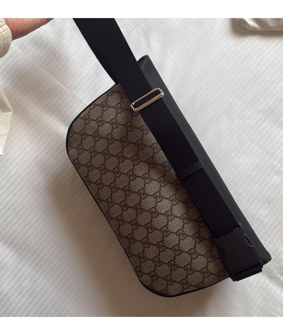 GUCCI Черная кожаная поясная сумка, фото 6