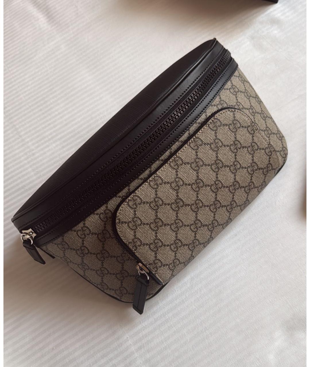 GUCCI Черная кожаная поясная сумка, фото 2