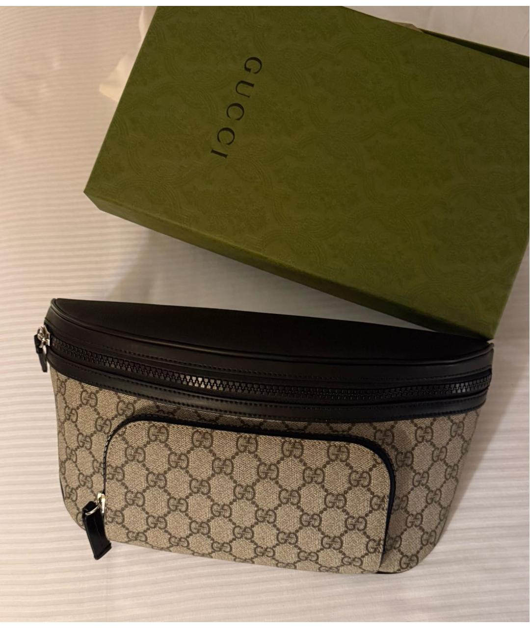 GUCCI Черная кожаная поясная сумка, фото 4