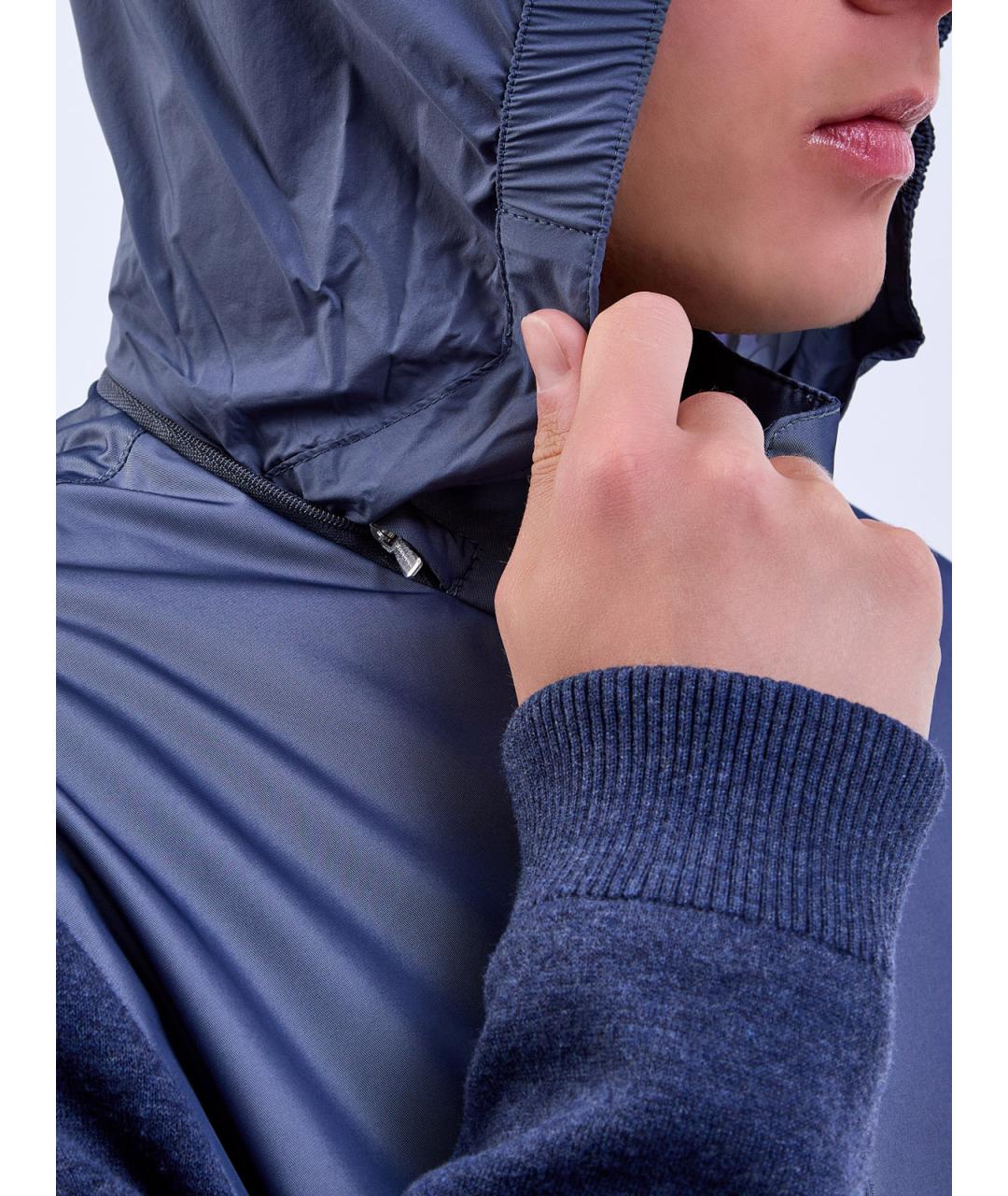 MOORER Синяя полиэстеровая куртка, фото 6