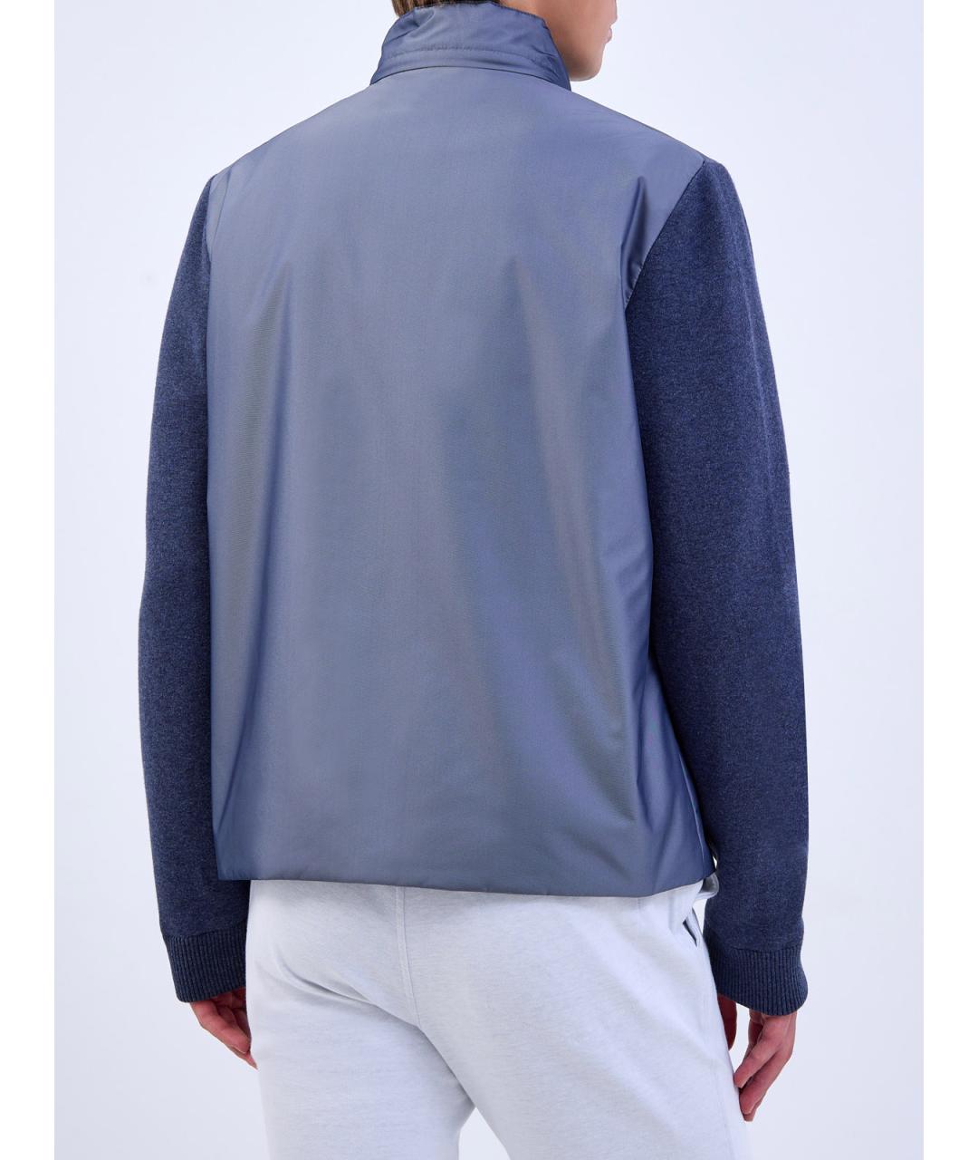 MOORER Синяя полиэстеровая куртка, фото 4