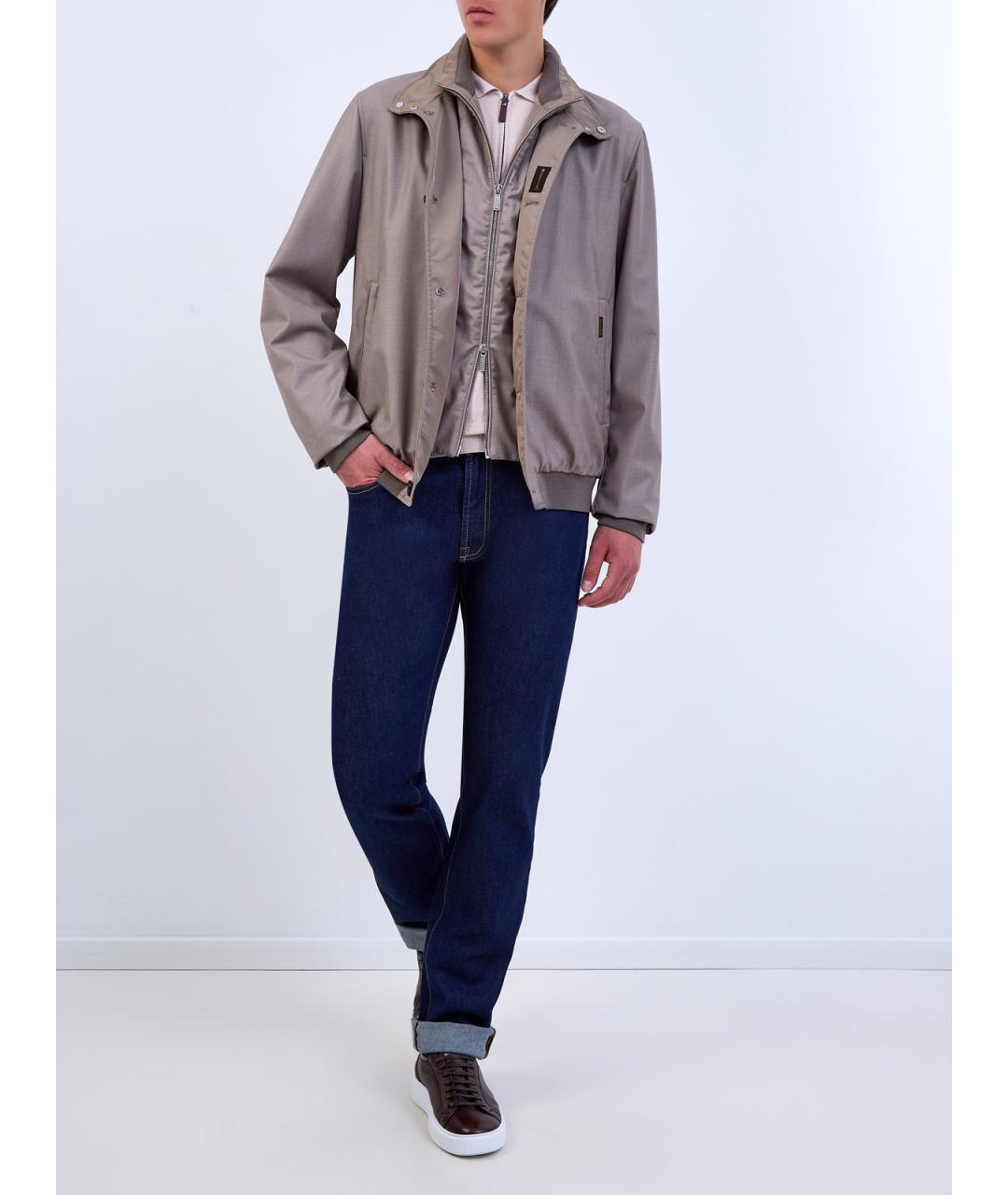 MOORER Бежевая полиэстеровая куртка, фото 2