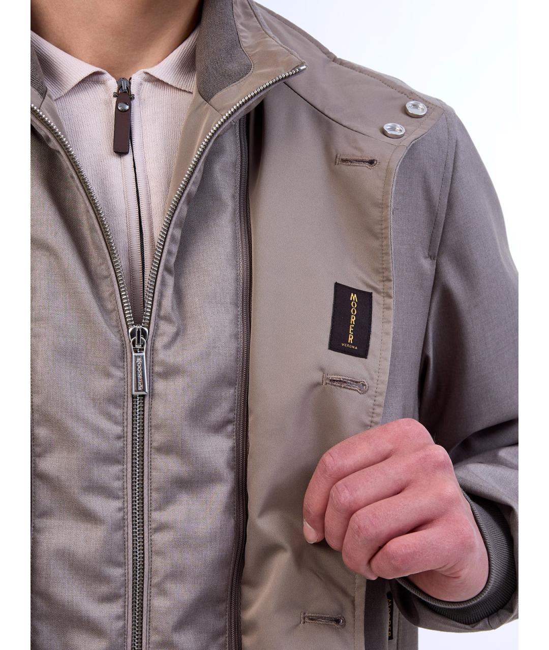 MOORER Бежевая полиэстеровая куртка, фото 5