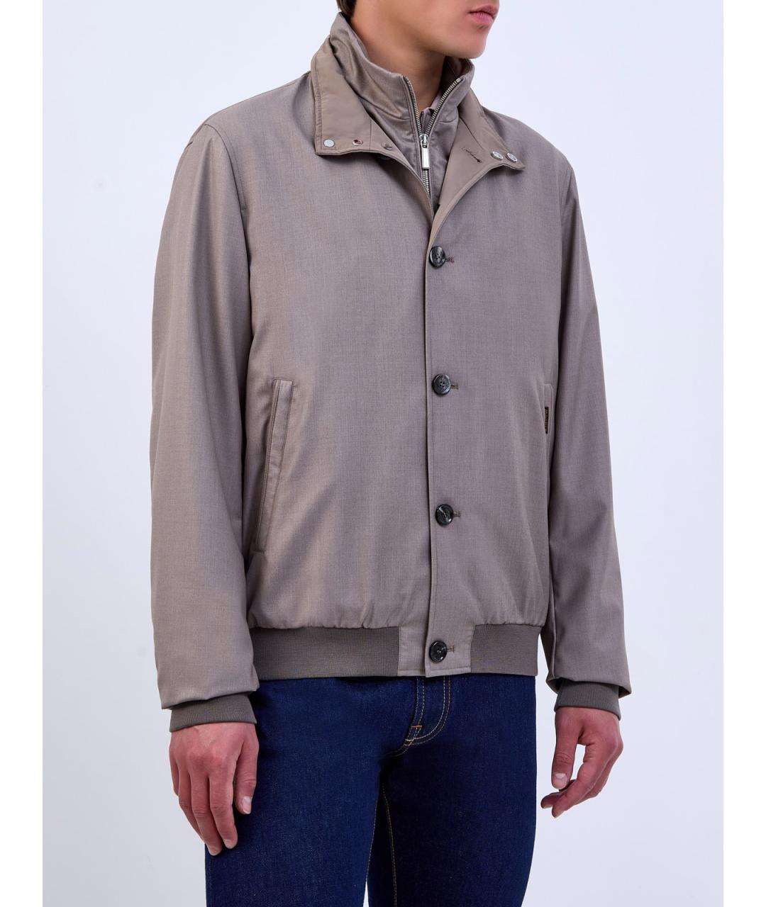 MOORER Бежевая полиэстеровая куртка, фото 3