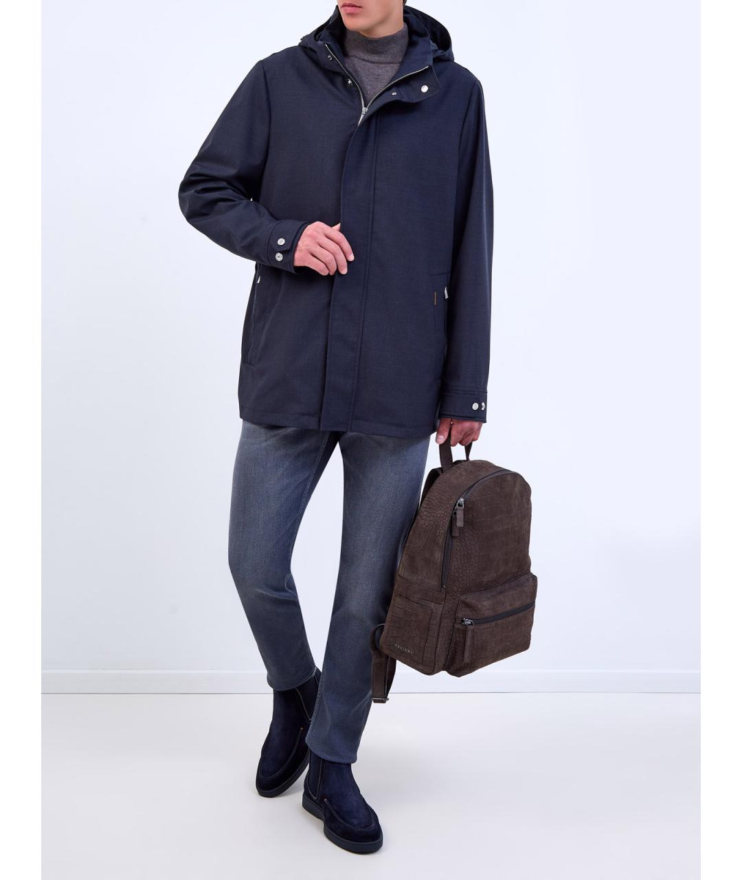 MOORER Темно-синяя шерстяная куртка, фото 2