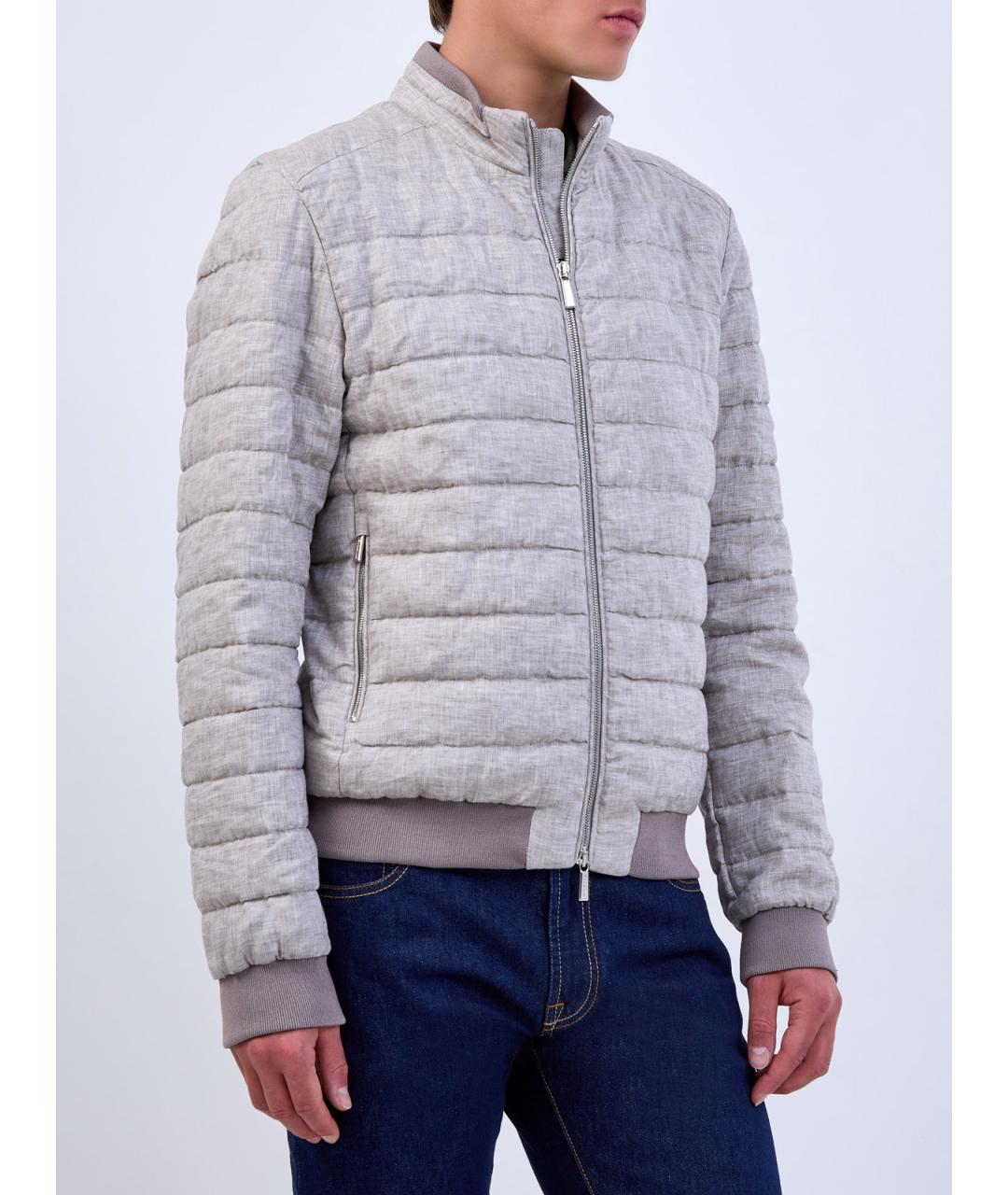 MOORER Бежевая льняная куртка, фото 3