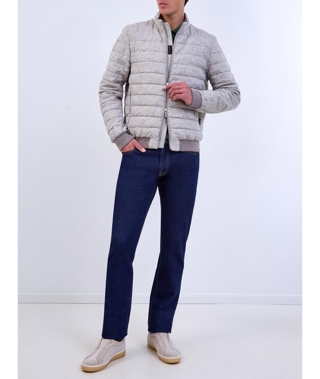 MOORER Бежевая льняная куртка, фото 2